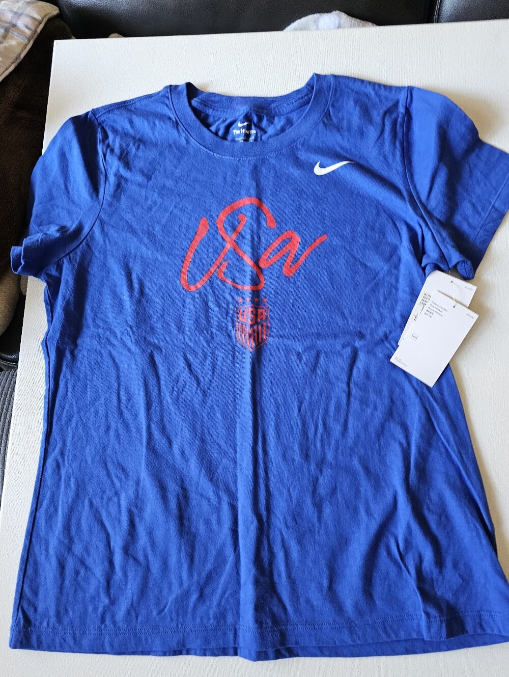 NWT Women’s Nike USA Soccer World Cup Shirt Blue Red Large Officially Licensed